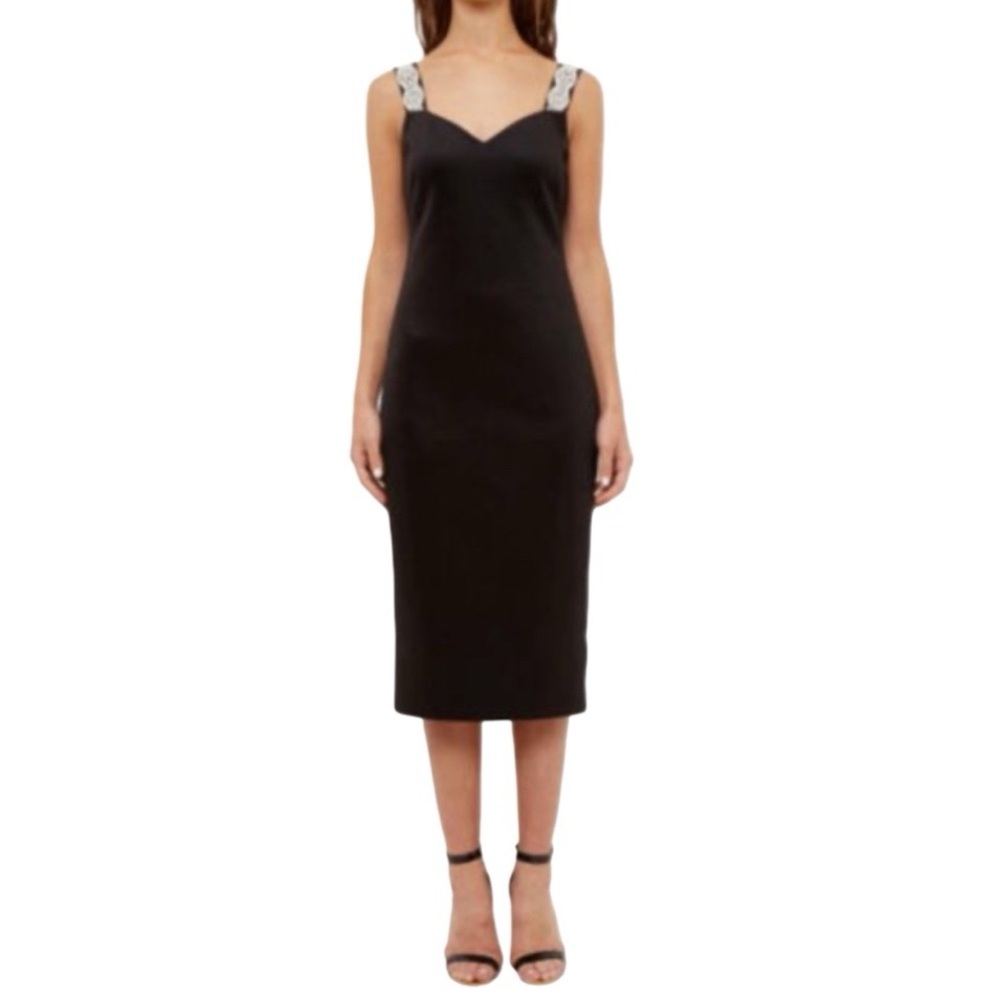 NWT Ted Baker Malloy Black Dress with Sparkling Embellishments 3